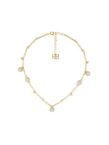 Isharya Brass 18KT Gold-Plated Stone Studded Disco Galaxy Choker Necklace