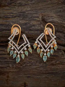 Kushal's Fashion Jewellery Embellished Bridal Gold-Plated Zircon Studded Pendant Set