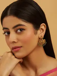 Kushal's Fashion Jewellery Gold Plating Spherical Shaped Antique Drop Earrings