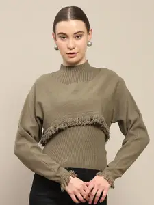 Madame Women Ribbed Pullover Sweaters