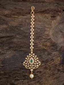 Kushal's Fashion Jewellery Gold-Plated Contemporary Zircon Embellished Bridal Earrings