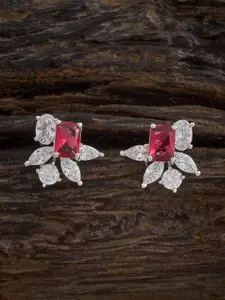 Kushal's Fashion Jewellery Rhodium-Plated Zircon Embellished Bridal Contemporary Studs