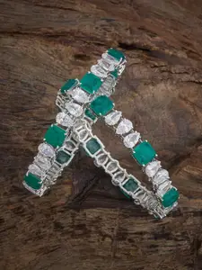 Kushal's Fashion Jewellery Embellished Bridal Set Of 2 Gold-Plated Zircon-Studded Bangles