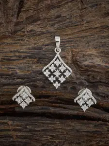 Kushal's Fashion Jewellery Embellished Bridal Rose Gold-Plated Contemporary Drop Earrings