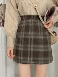 StyleCast Women Checked Mini Straight Skirts