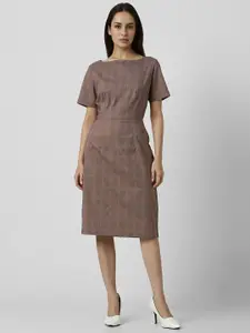Van Heusen Woman Checked Formal Sheath Dress