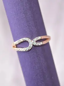 Luxevogue Curves of Elegance 925 Sterling Silver Rose Gold-Plated Finger Ring
