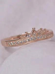 Luxevogue Sparkling Tiara Silver 925 Sterling Silver Cubic Zirconia Ring