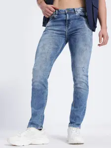 The Roadster Life Co. Men Skinny Fit Mid-Rise Low Distress Light Fade Stretchable Jeans