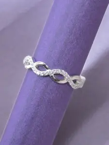 Luxevogue Crossover Brilliance 925 Sterling Silver Rhodium-Plated Cubic Zirconia Ring