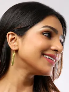 Niska Gold-Plated Contemporary Shaped Drop Earrings