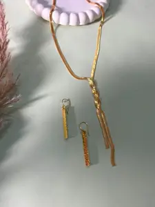 Niska Gold-Plated Necklace & Earrings Jewellery Set