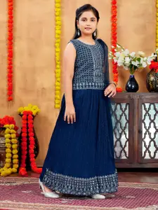 BAESD Girls Embellished Mirror Work Ready to Wear Lehenga & Blouse With Dupatta