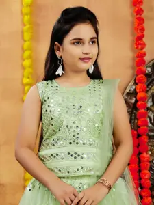 BAESD Girls Embellished Sequinned Ready to Wear Lehenga With Blouse & Dupatta