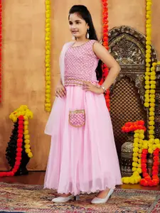 BAESD Girls Embellished Sequinned Ready to Wear Lehenga & Blouse With Dupatta