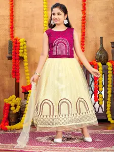 BAESD Girls Embellished Sequinned Ready to Wear Lehenga & Blouse With Dupatta