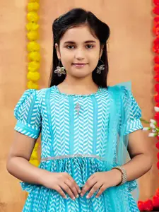 BAESD Girls Printed Ready to Wear Lehenga & Blouse With Dupatta
