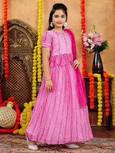 BAESD Girls Printed Pure Georgette Ready to Wear Lehenga & Blouse With Dupatta