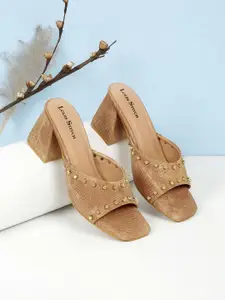 LOUIS STITCH Women Embellished Open Toe Block Heel Sandals