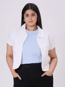 Style Quotient women Plus Size Open Front Denim Shrug