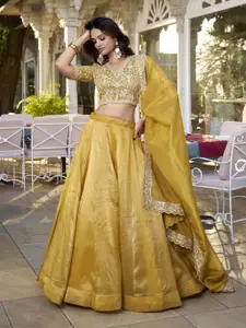 LOOKNBOOK ART Embroidered Ready to Wear Lehenga & Unstitched Blouse With Dupatta