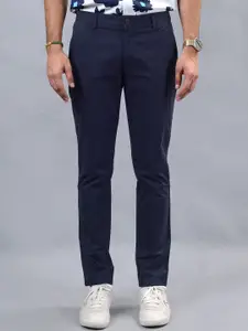 JADE BLUE Men Slim Fit Cotton Trousers