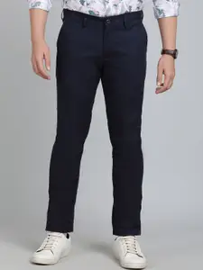 JADE BLUE Men Slim Fit Cotton Trousers