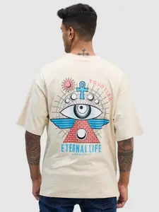 Snitch Men Graphic Printed Oversized Cotton T-shirt