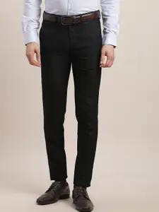 Turtle Men Textured Tailored Skinny Fit Trousers