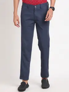 Turtle Men Checked Relaxed Skinny Fit Chinos Trousers