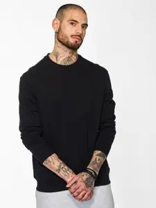 Snitch Men Cotton Round Neck  Long Sleeves Pullover