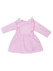 BAESD Girls Printed Ruffled Cotton A-Line Dress