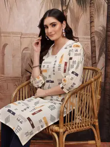 Sangria Quirky Printed Pure Cotton Kurta