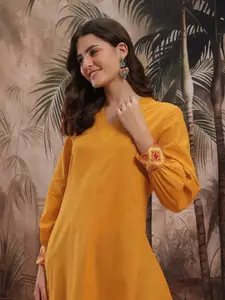 Sangria Puff Sleeve A-Line Kurta