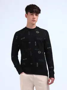 Flying Machine Men Printed Pure Cotton Sweatshirt