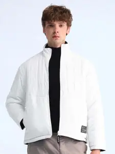 Flying Machine Men Mock Collar Solid Casual Quilted Jacket