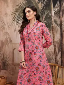 Sangria Floral Printed A-Line Kurta