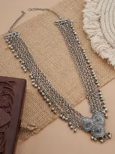 TEEJH Kimaya Silver-Plated Oxidised Necklace