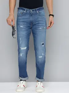 Levis Men 511 Slim Fit Highly Distressed Light Fade Stretchable Jeans