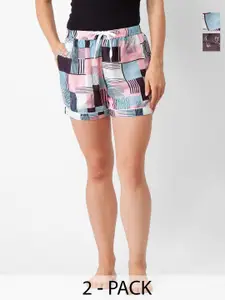 NOIRA Women 2 Printed Lounge Shorts