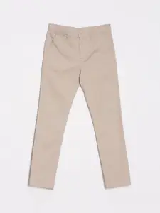 Allen Solly Junior Boys Cotton Slim Fit Mid-Rise Flat-Front Casual Trousers