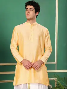 TATTVA Mandarin Collar Pure Cotton Straight Kurta