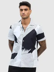 Snitch Men Relaxed Boxy Opaque Printed Casual Shirt