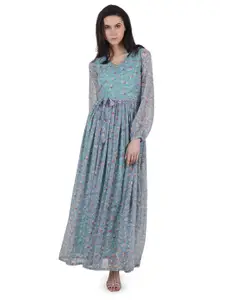 BAESD Women Floral Printed Fit and Flare Maxi Dress