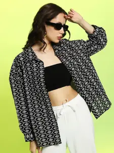 Campus Sutra Women Relaxed Fit Geometric Casual Shirt