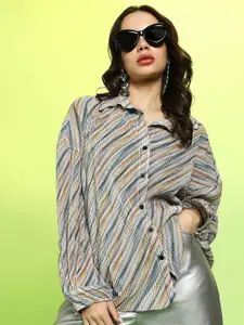 PINACOLADA Women Comfort Abstract Printed Spread Collar Casual Shirt