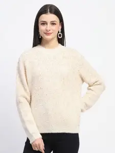 Madame Women Pullover Sweaters with Fuzzy Detail