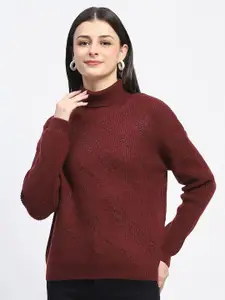 Madame Women Ribbed Pullover  with Embellished Detail