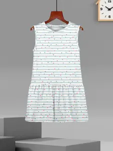 HELLCAT Girls Printed Drop-Waist Cotton Dress