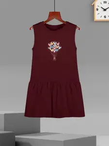 HELLCAT Girls Cotton Printed A-Line Dress